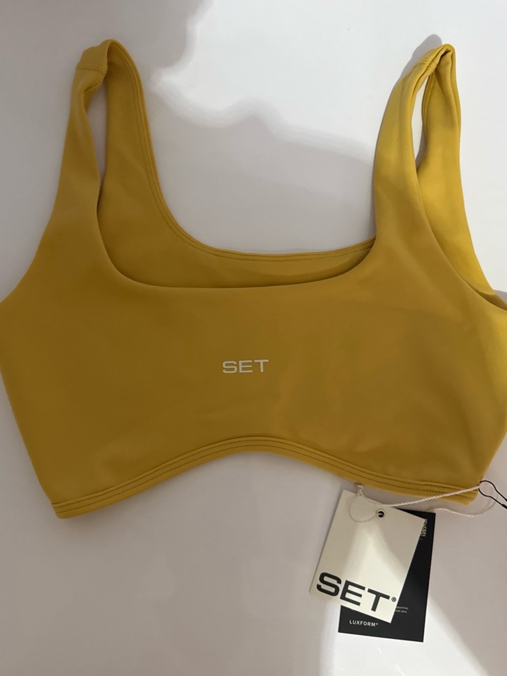 SET Active Mustard Yellow Scoop Sports Bra